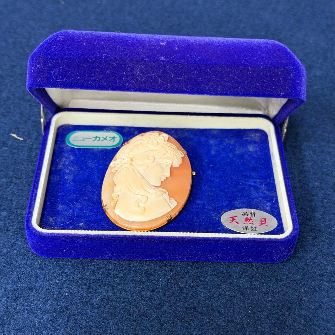 K18 カメオ ブローチ ペンダントトップ シェル 天然貝 高島屋 重量約11g