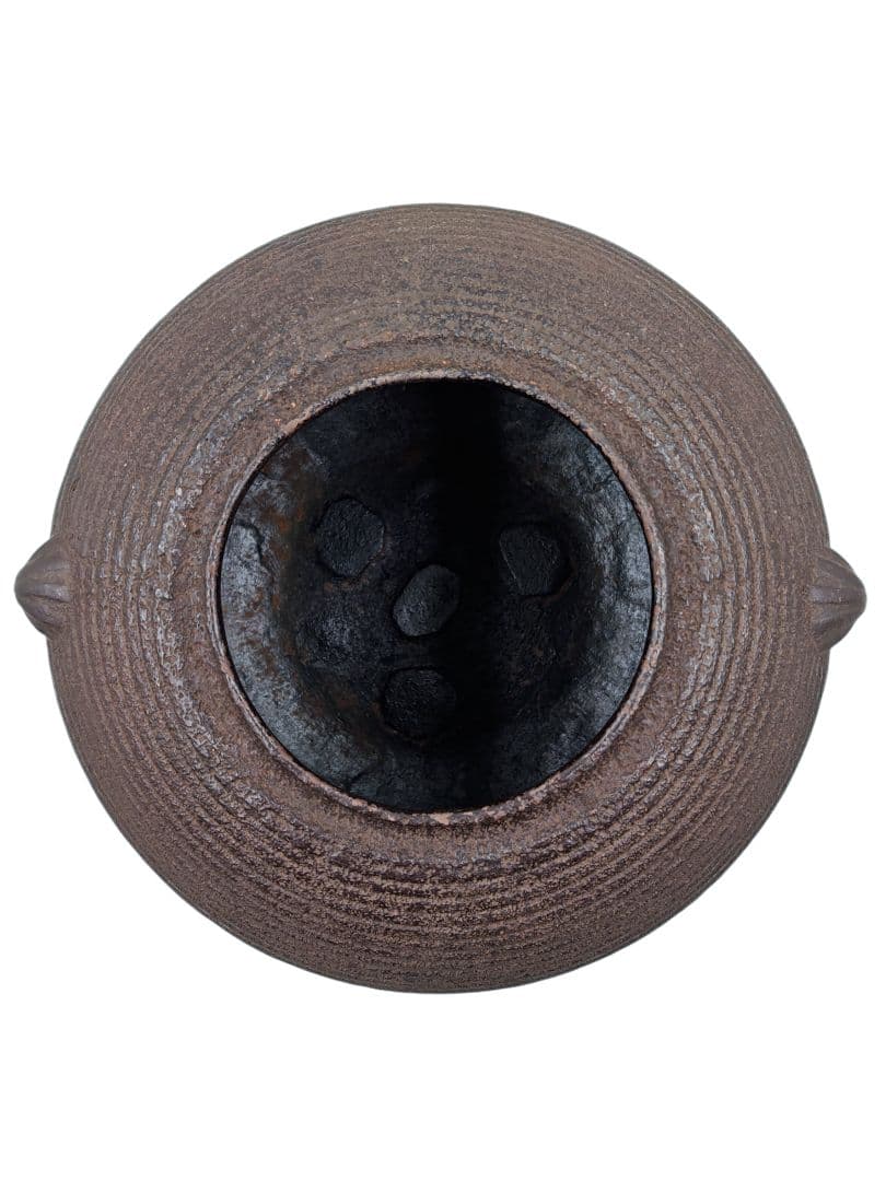 表千家 【兼中斎 書付】【二代北野宗三郎作】『南鐐摘(梅花)糸目 平丸釜』桐共箱