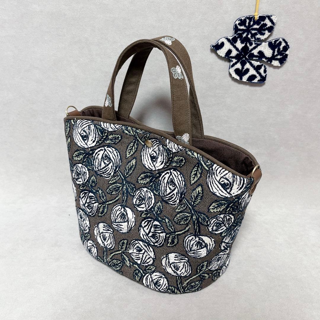 ハンドメイド　ミナペルホネン　basket bag〜パイピング仕立て⑅︎◡̈︎*