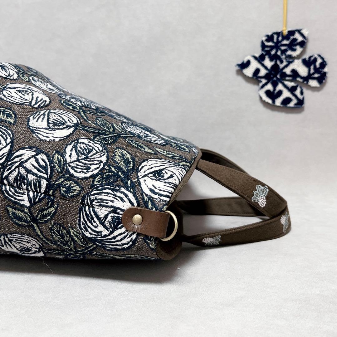 ハンドメイド　ミナペルホネン　basket bag〜パイピング仕立て⑅︎◡̈︎*