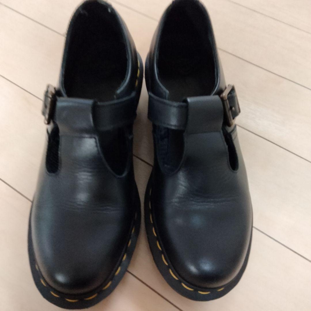美品Dr. Martens 黒 ヒールブーツ ブーティー24cm　Tバー