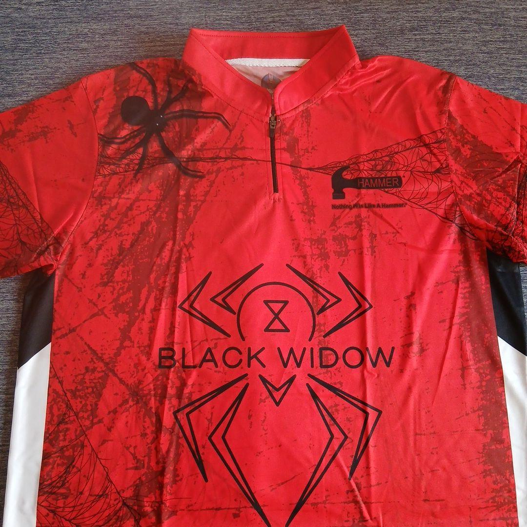 ✨新品✨ボウリングウェア　日本サイズ2XL　ブラックウィドー　ハンマー　レッド