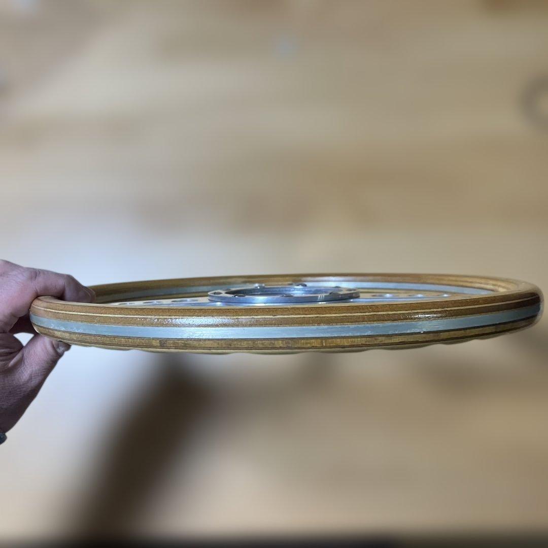 ジ*ン様 美品★MOTO-LITA モトリタ 木製 ウッドステアリング 化粧リン