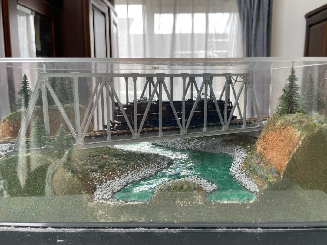 Nゲージ トラス橋ミニジオラマ　EF58機関車付き