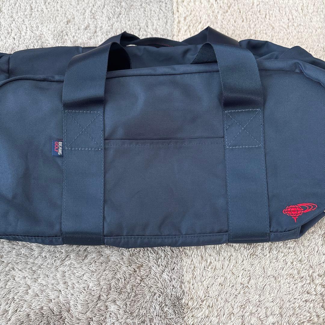 BEAMS ネイビー　シューズ収納付き ボストンバッグ