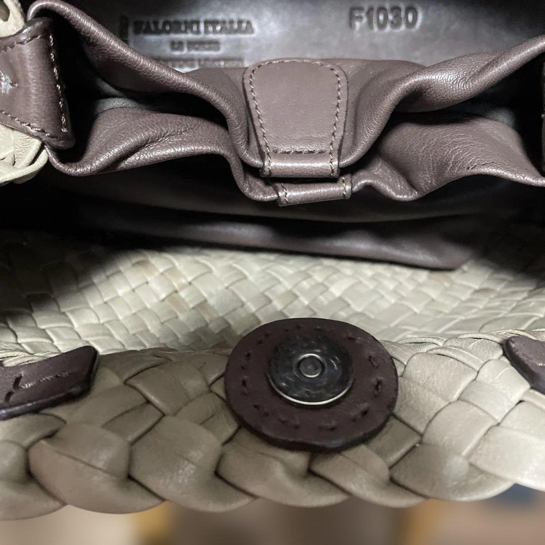 専用　ファルロニ　ハンドバッグ　編み込み　オールレザー　グレージュ　斜め掛け◎