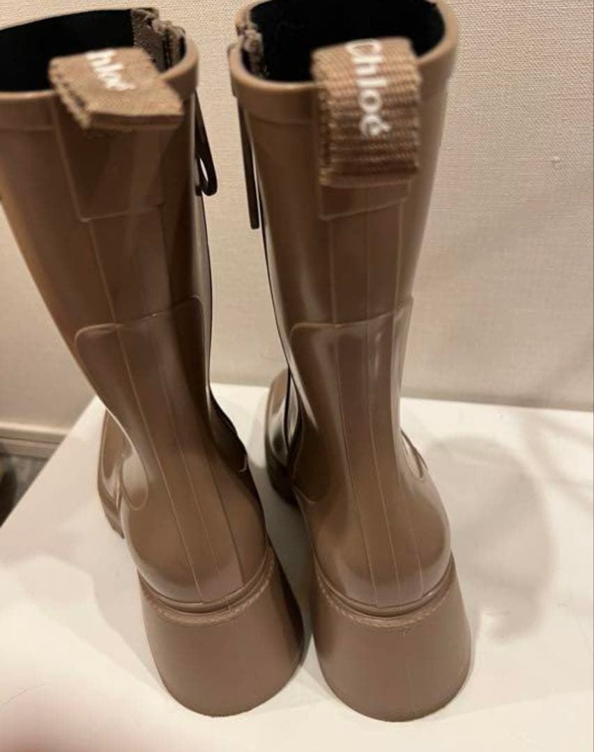 クロエ　レインブーツ　36 美品　ベージュ Chloé ラバーブーツ