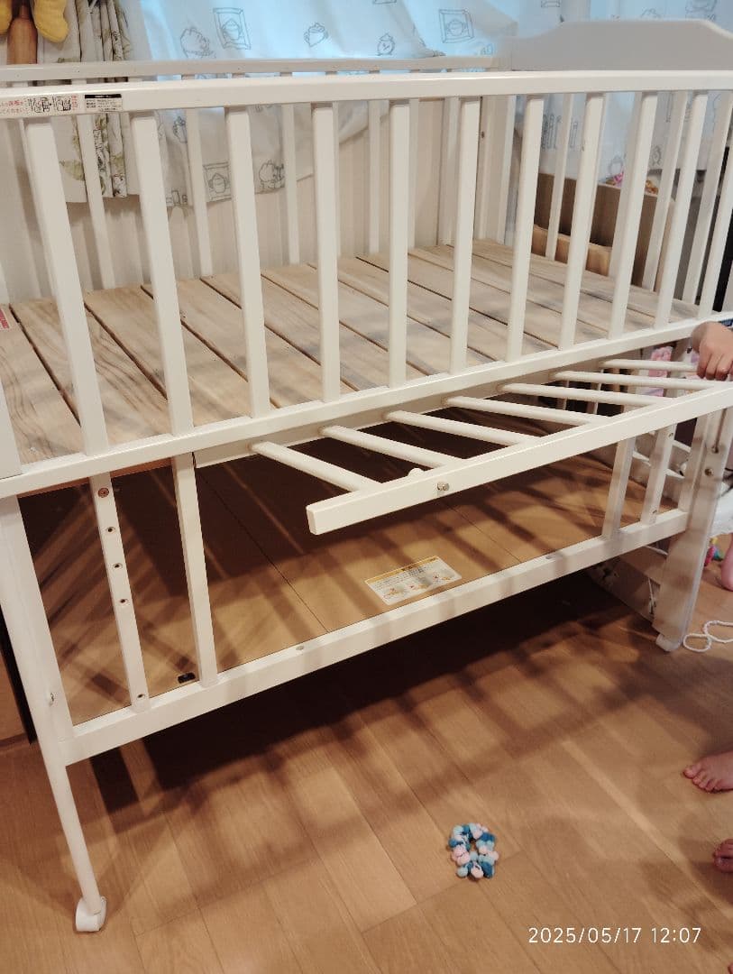 KATOJI 2段式ベビーベッド ホワイト　引取限定