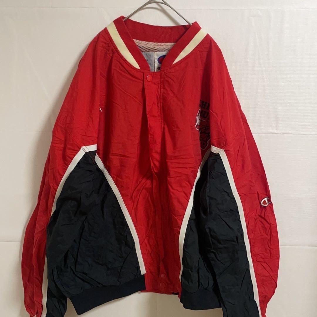 Y119【Champion】90's NBA シカゴ ブルズ ジャケット XXL