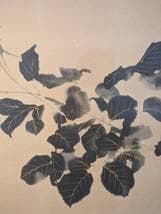 【模写】絵画　川端龍子　日本画　繊細な葉と花の美を描いた和風アート　V81