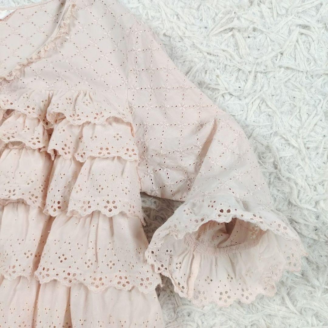 [超カワ]PINKHOUSE 10段レースフリルワンピース　総レース　ピンク