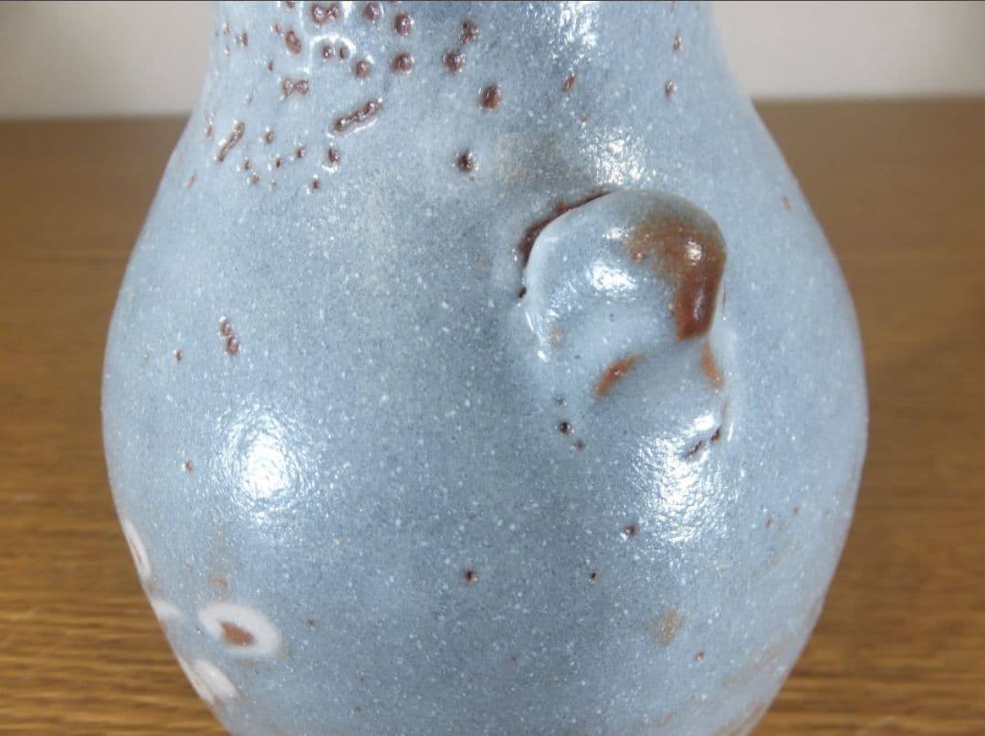 真作保証 藤原敬介 (恭助) 自作 鼡志野茶入 県指定無形文化財 岡山県