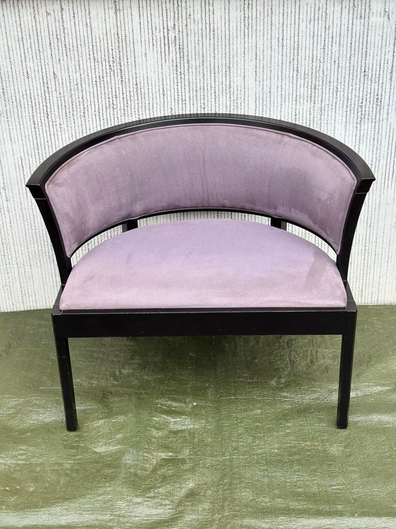 【アームチェア】MARUNI　木製　シングルソファ　ベロア生地　インテリア◎