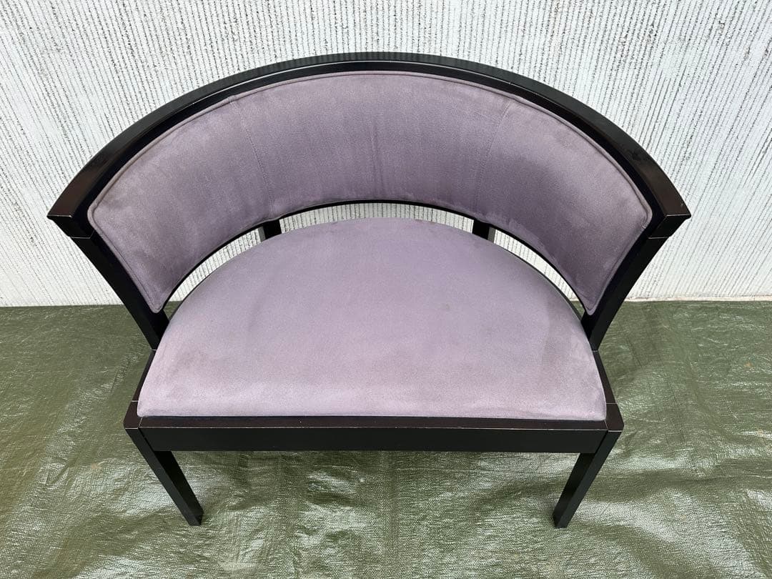 【アームチェア】MARUNI　木製　シングルソファ　ベロア生地　インテリア◎