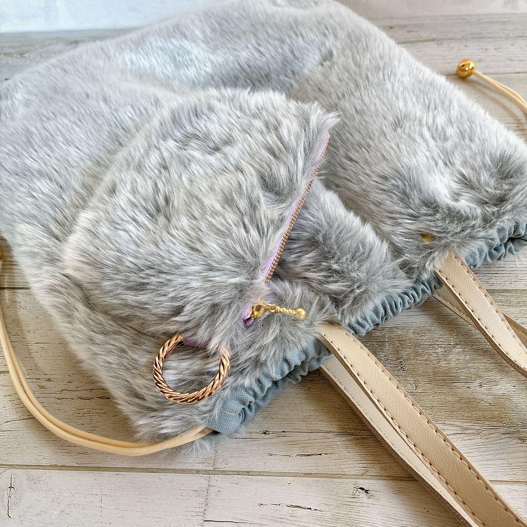 007 ジョリーフルール もふもふノスタルジア 巾着トートバッグ＆ポーチ