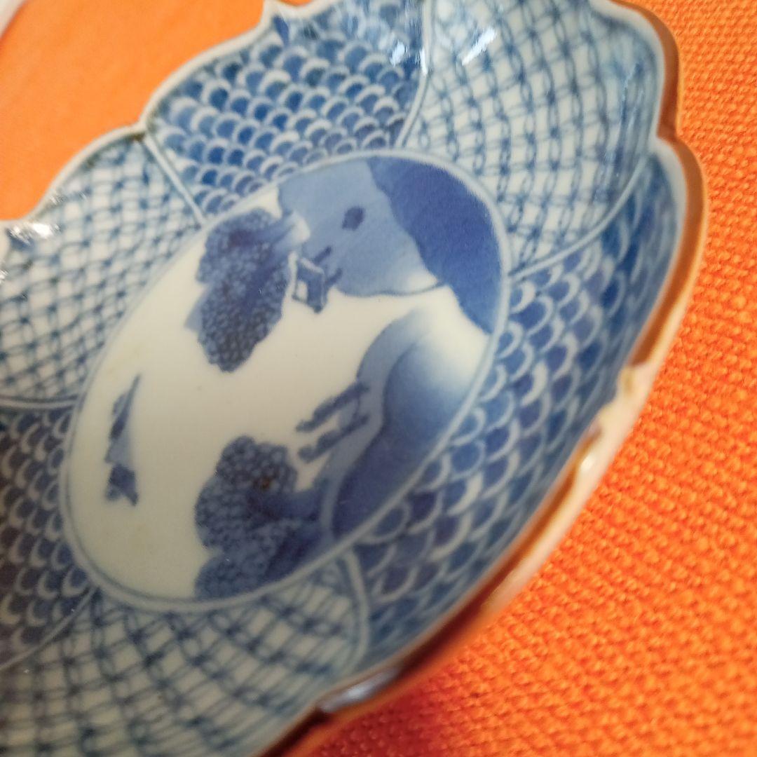 骨董品　明時代、桃山時代　古染付　染付小皿　2枚