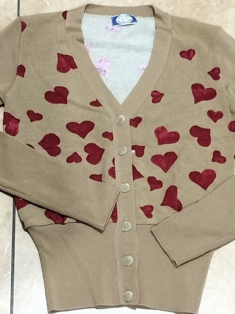 未使用ANNA MOLINARIベージュハート柄カーディガンとキャミアンサンブル