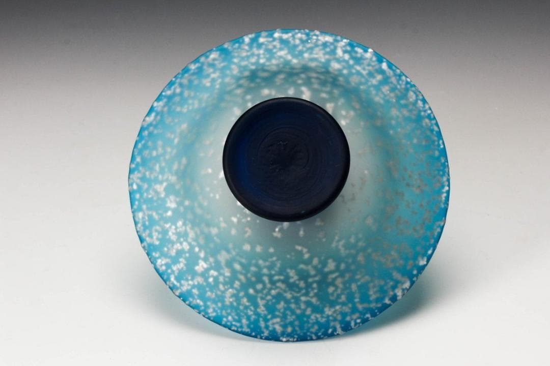 新倉晴比古　義山朝顔平茶碗　共箱有り　茶道具