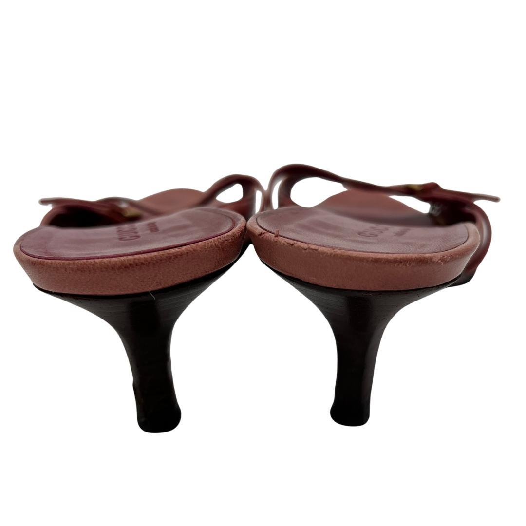 GUCCI グッチ レザー ミュール サンダル ロゴチャーム付 23.5cm