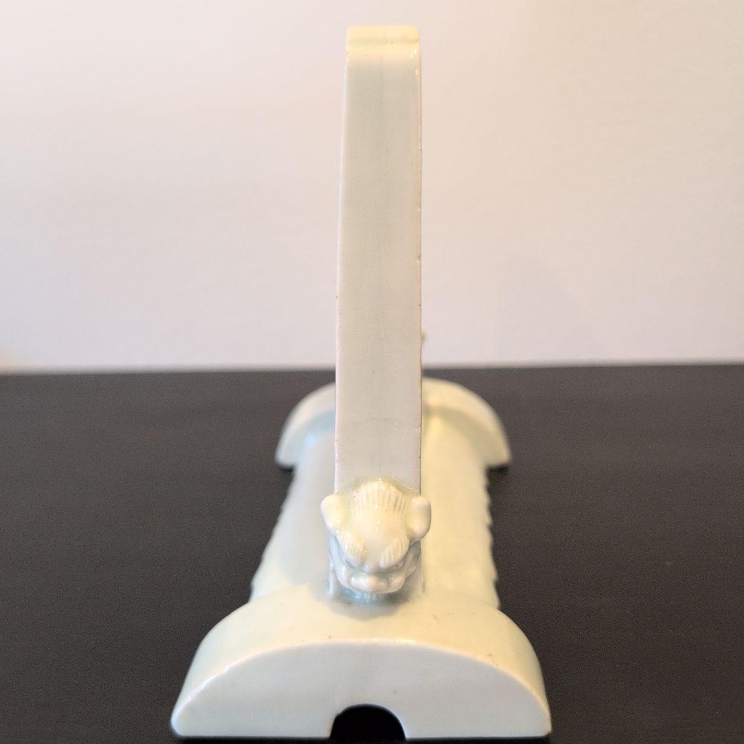 染付硯屏　山水図　文房具