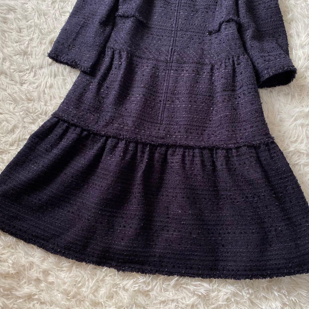 ごま✨️極美品Rene TISSUE 高級ツイードワンピース ティアード