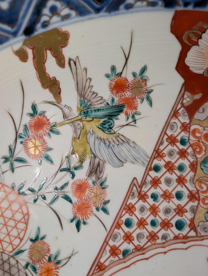 大きな鉢　色絵　古伊万里　大明成化年製在銘