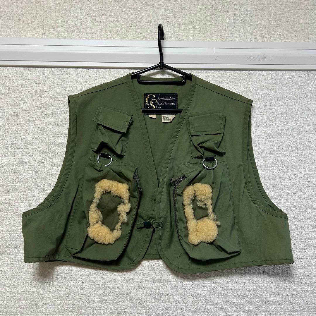 70s Columbia フィッシングベスト Lサイズ オリーブグリーン