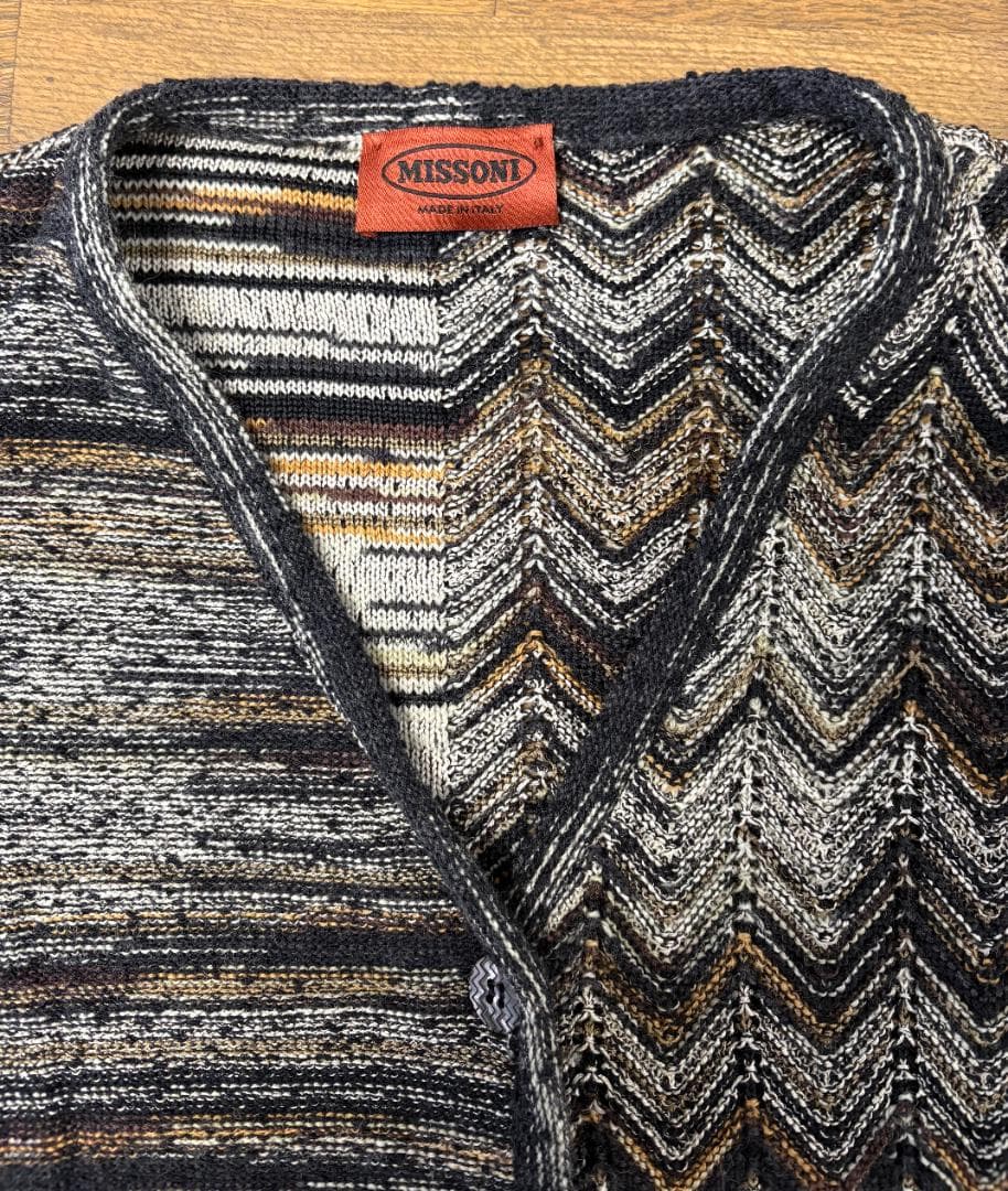 MISSONI ニットカーディガン ジグザグ柄 マルチカラー イタリア製
