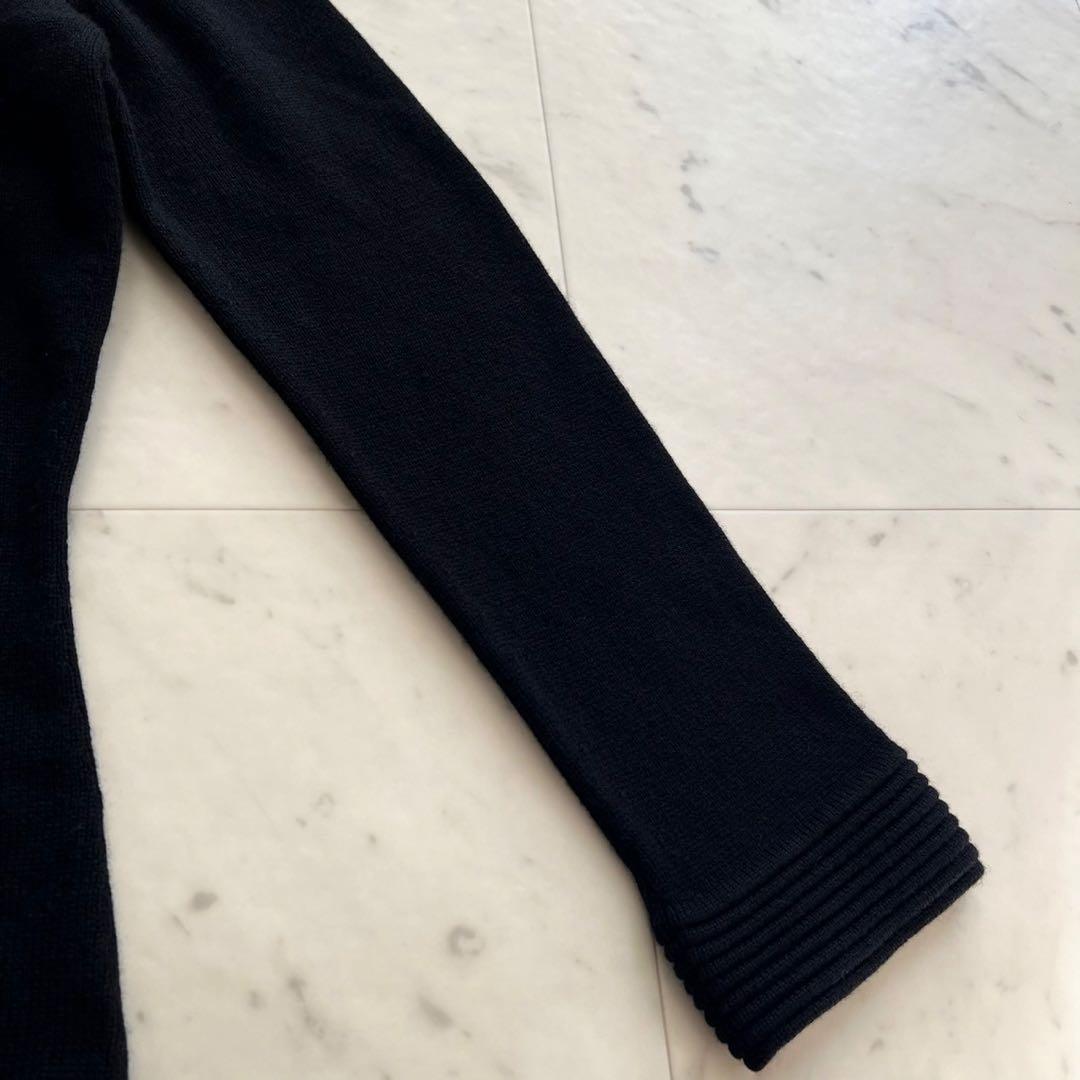 CHANEL カシミヤ100% ココマーク金ボタン スタンドカラーカーディガン