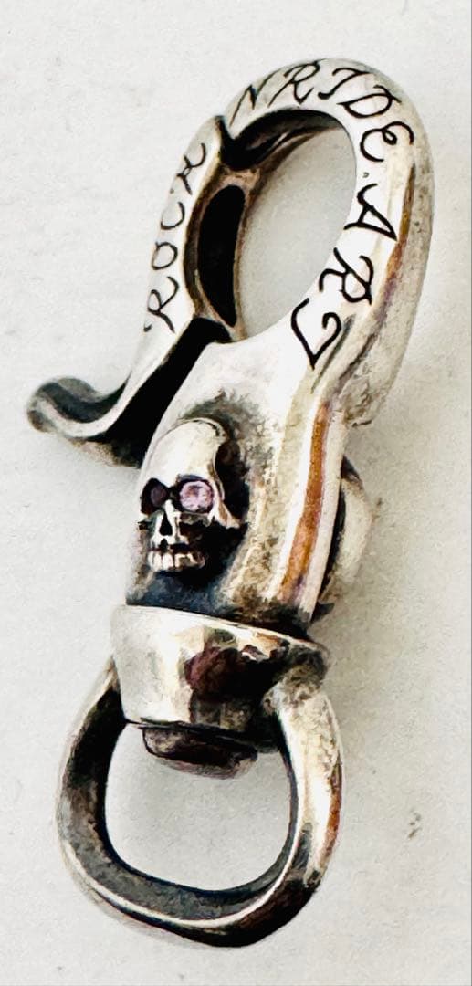 18万購入　天然ルビー　シルバー925 スカル　ロックンライド　クリップ