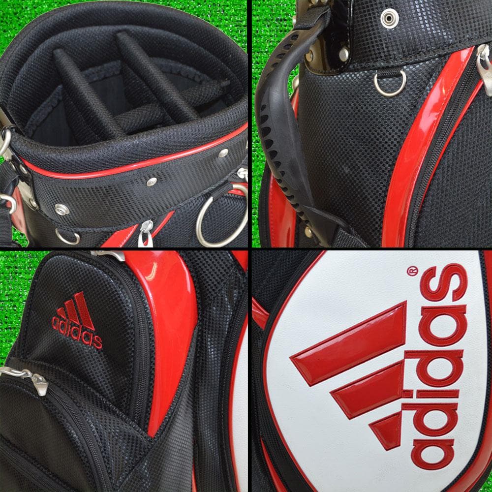 adidas アディダス ゴルフ キャディーバック９.０型【黒/赤】超美品！