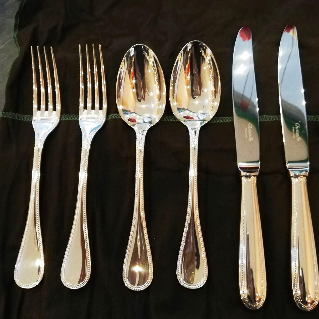 年末特別セール◇未使用　フランス製　Christofle　カトラリーセット12本