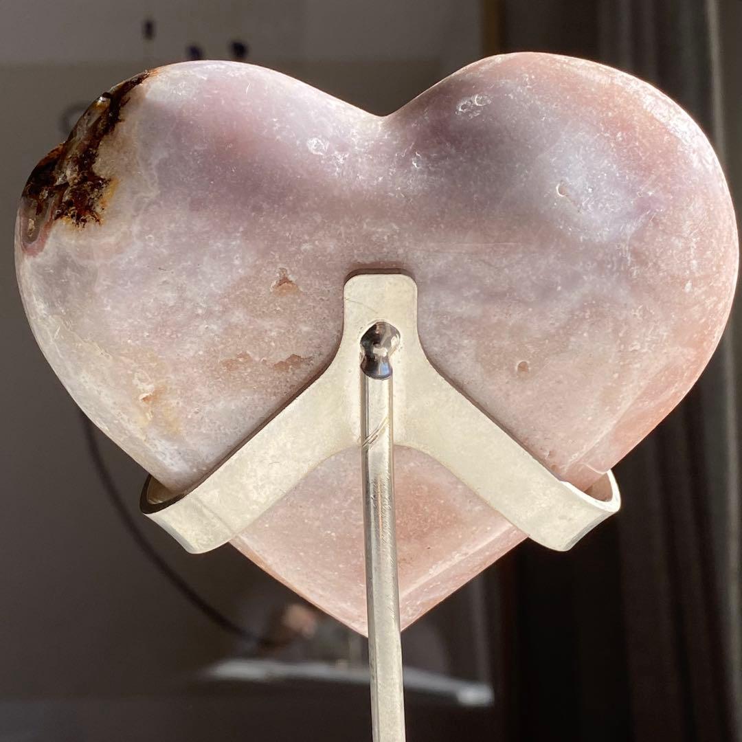 ★★★破格最終特価【 美しい ピンクアメジスト ハート 台座付き481g