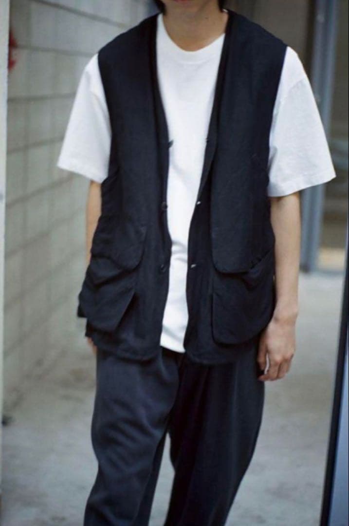 Comoli ヴィスコースリネンハンティングベスト　free size