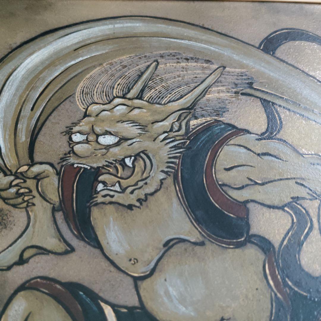 【美品】金龍窯　陶額　中村一代　風神雷神図　有田焼　焼物額装品　定価126万円