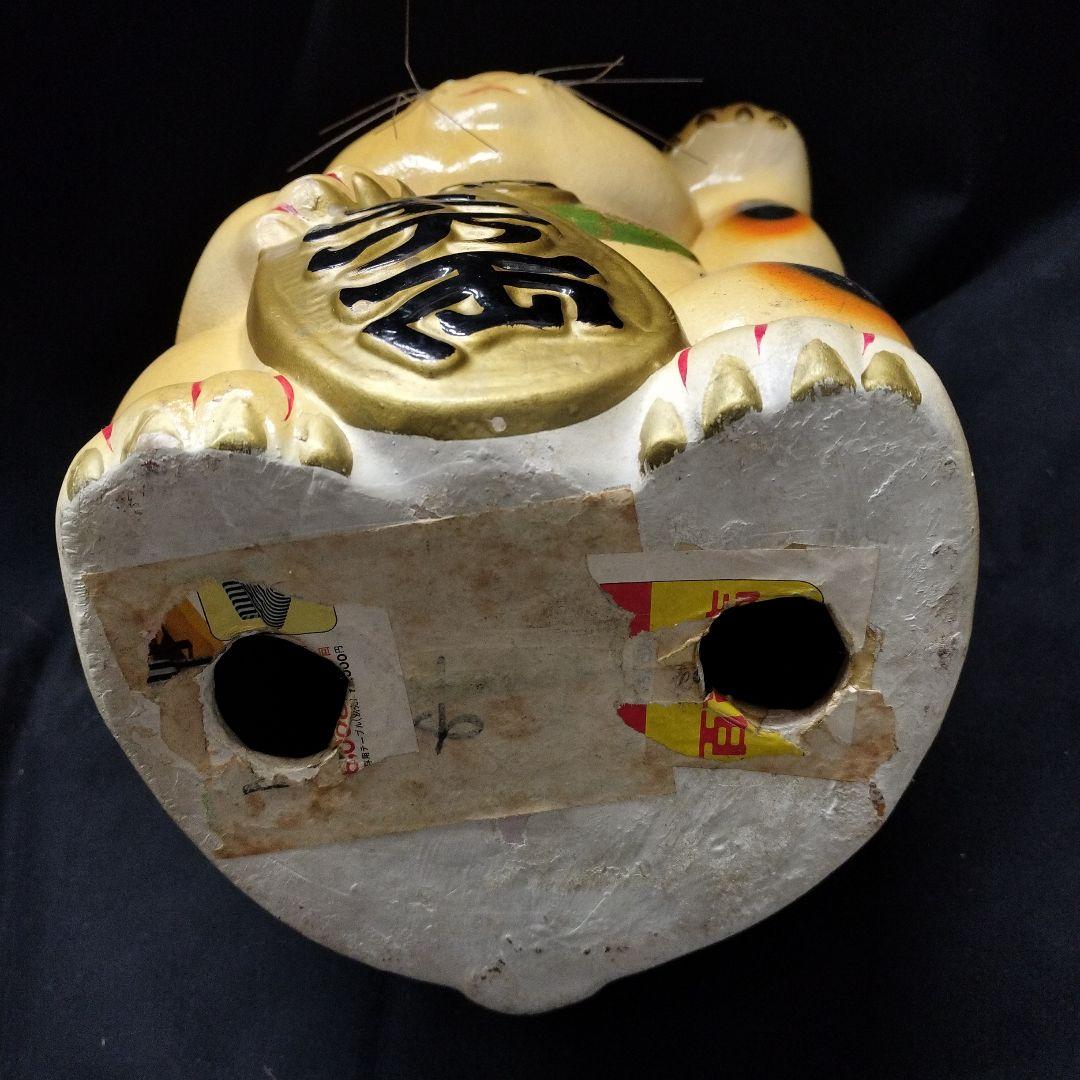 招き猫 約33cm　大きい　置物　工芸品　貯金箱　アンティーク　陶器　土人形