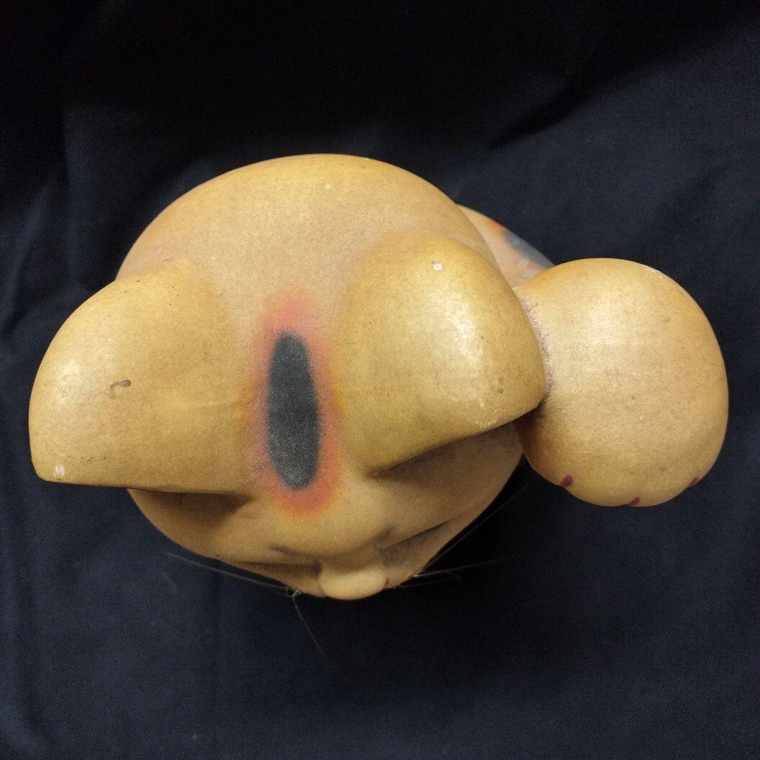 招き猫 約33cm　大きい　置物　工芸品　貯金箱　アンティーク　陶器　土人形