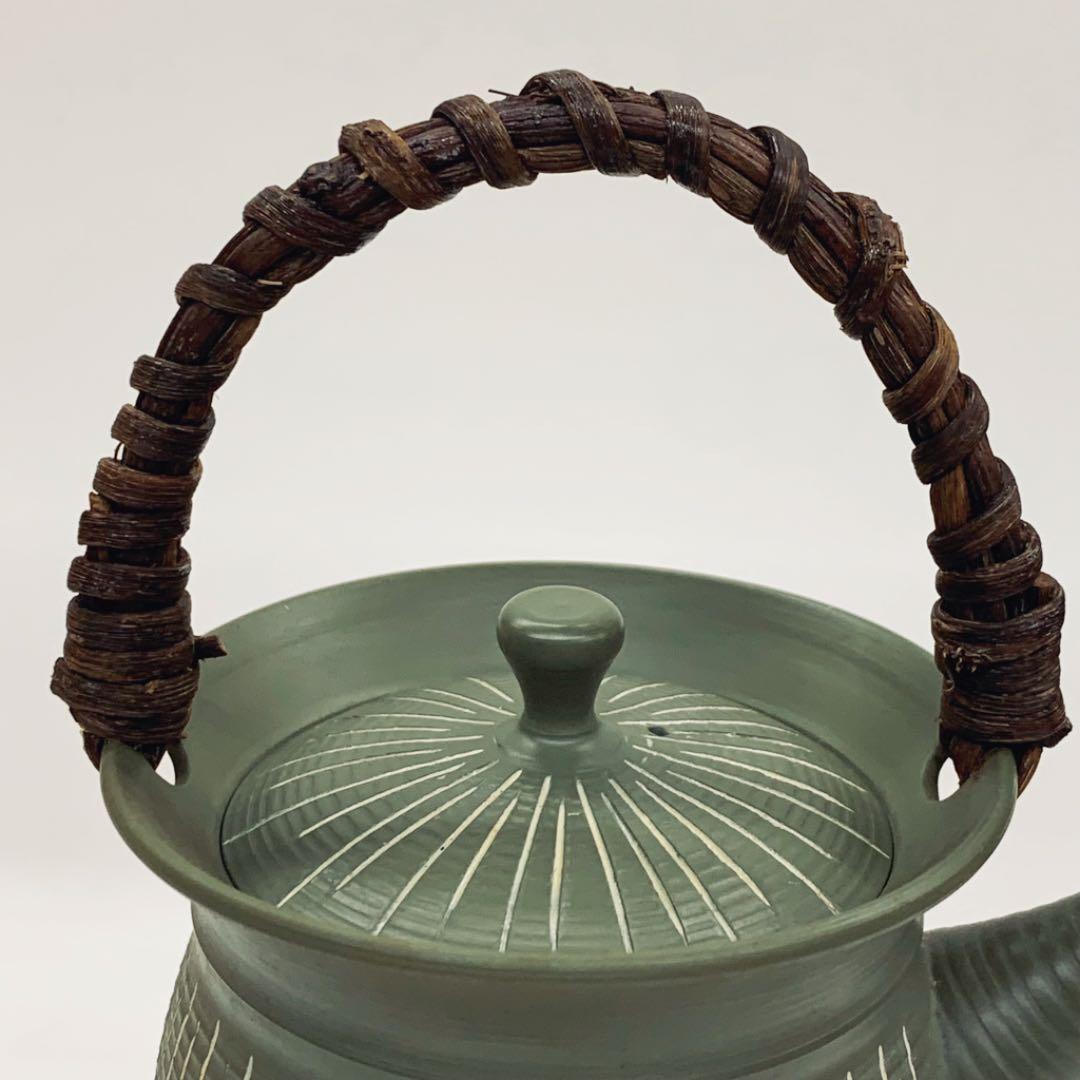 【茶注21　常滑焼　緑泥】吉川秀樹（雪堂）共箱