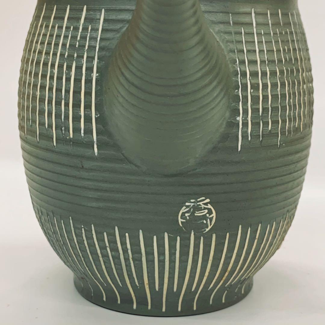 【茶注21　常滑焼　緑泥】吉川秀樹（雪堂）共箱