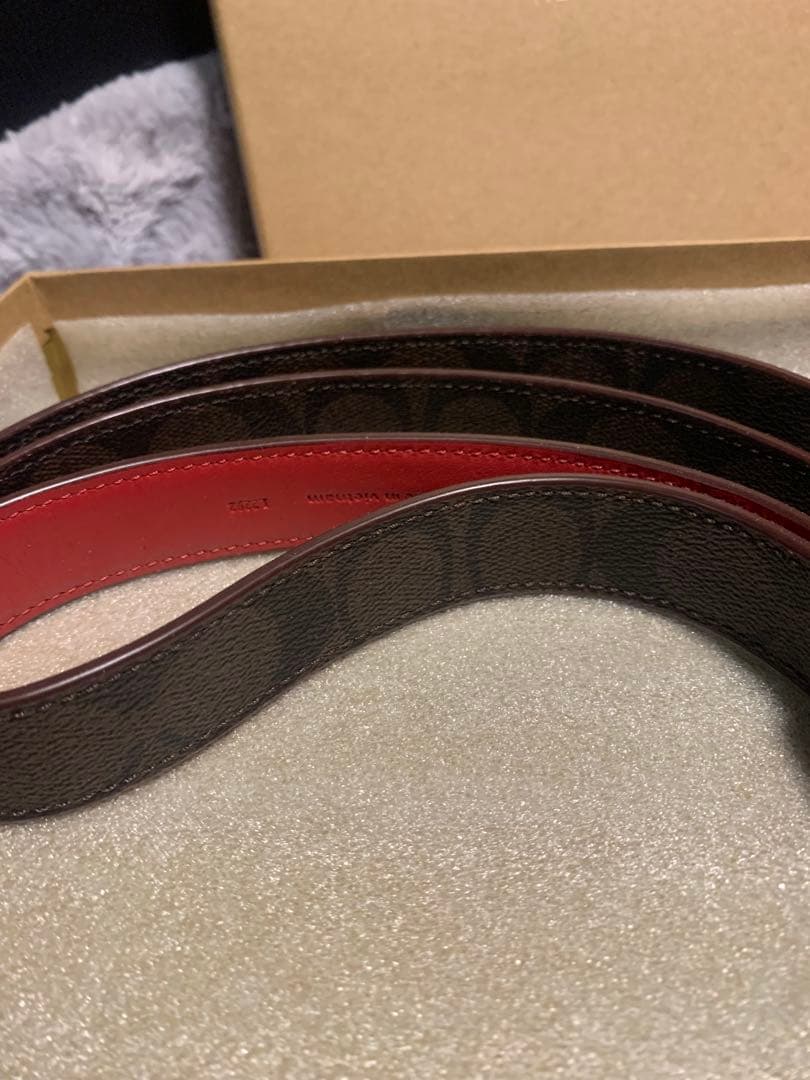 COACH レザーリード ブラウン・レッド