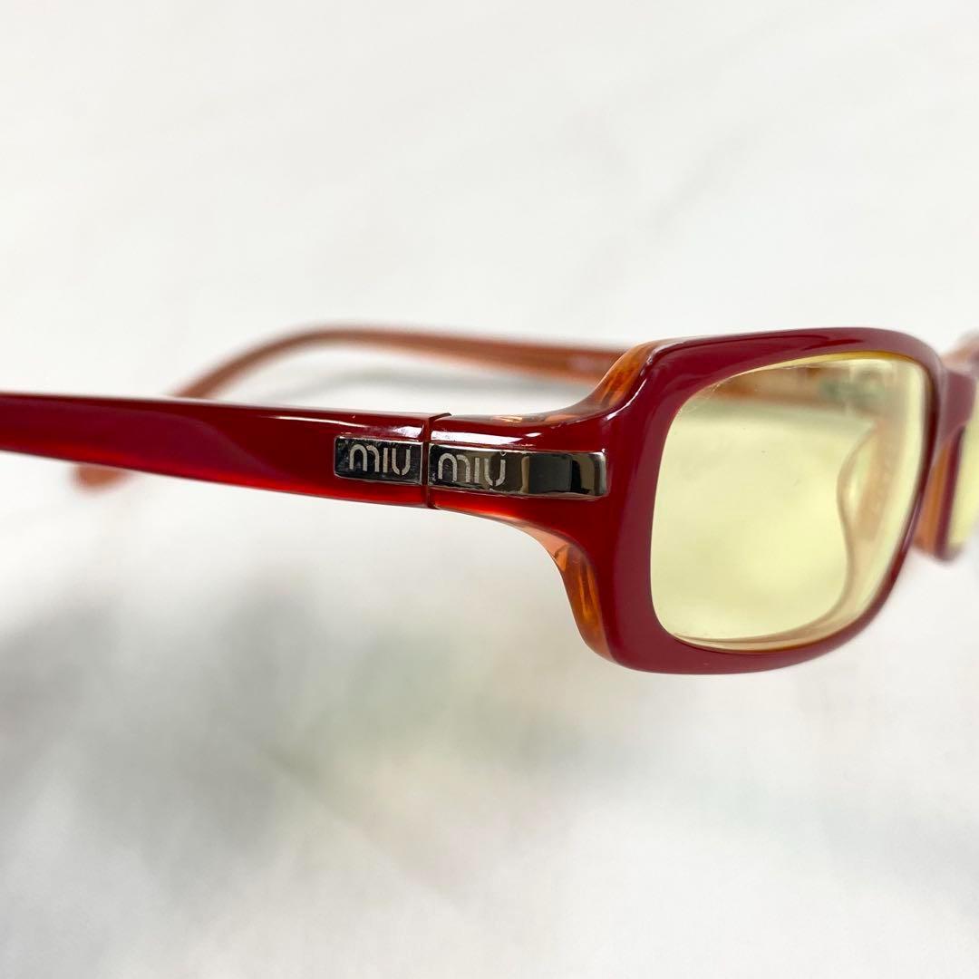 archive miumiu ミュウミュウ サングラス スクエア レッド ロゴ