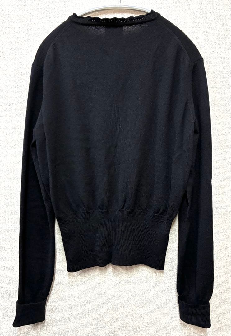 ヴィヴィアンウエストウッド　フリルネックウールカーディガン 黒　イタリア製