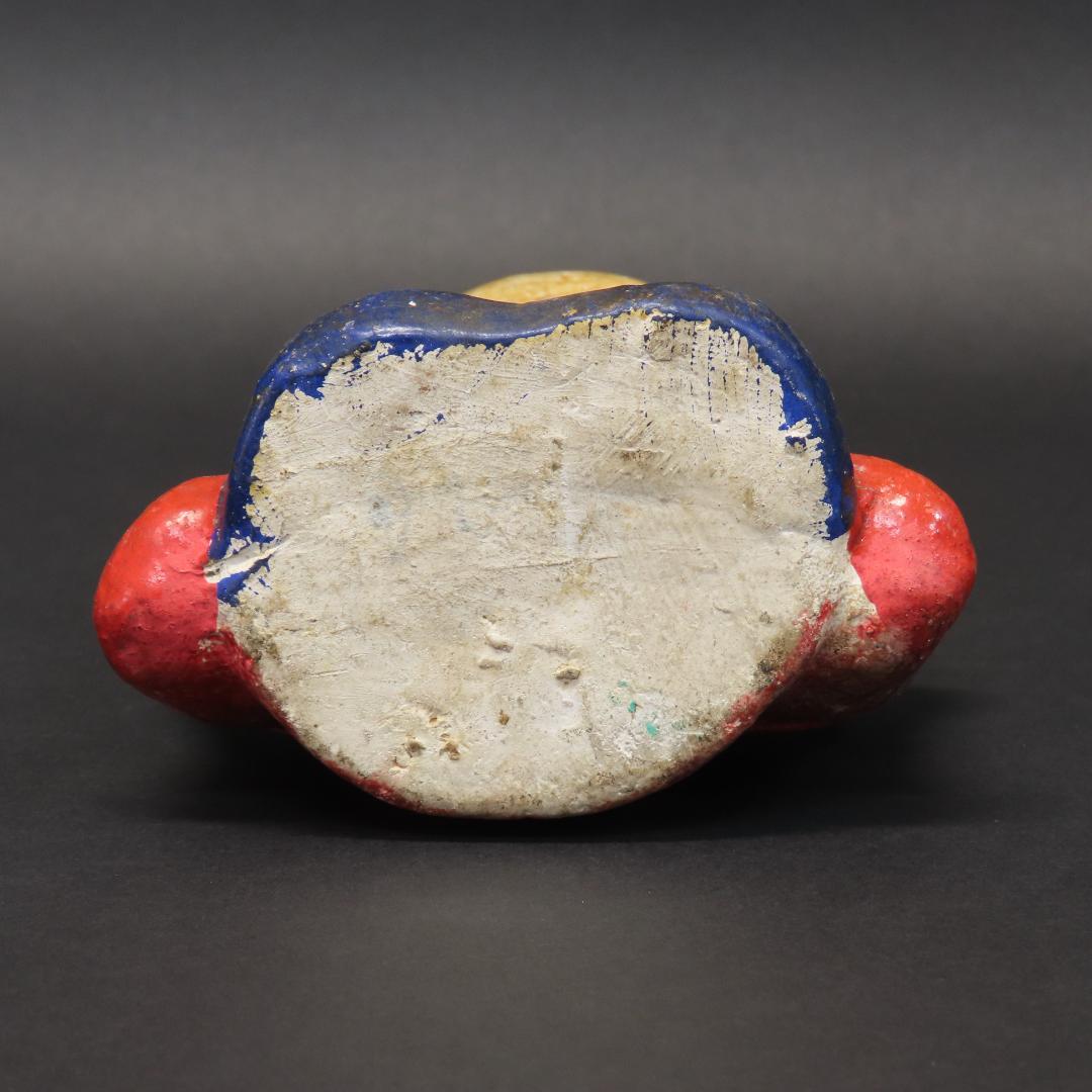 ⭕396 江戸末期 土人形 幸運を招く福助 高さ12.5cm/伏見人形 八幡人形