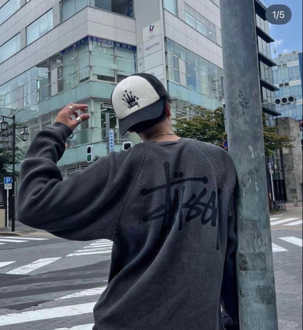 STUSSY BASIC THERMAL black ステューシー サーマル 黒
