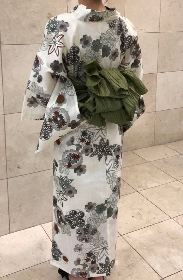 浴衣・緑帯・下駄3点セット utataneウタタネ