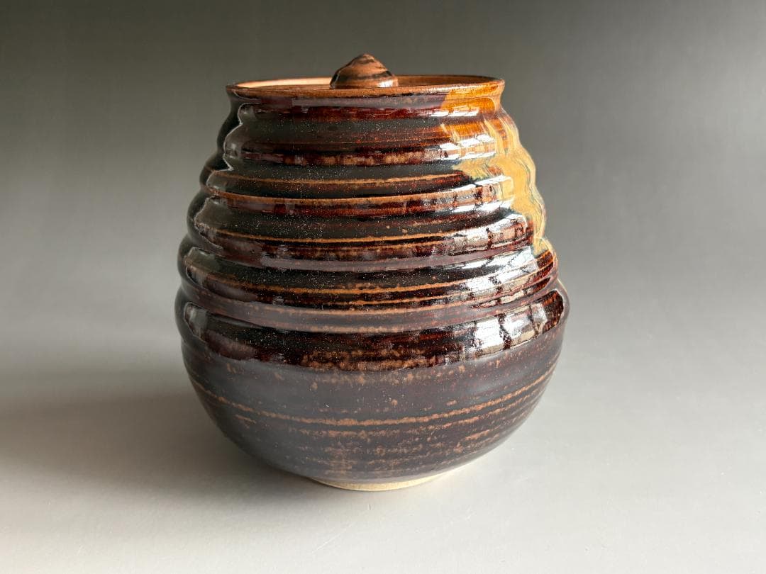 陽炎園　膳所焼　水指　茶道具