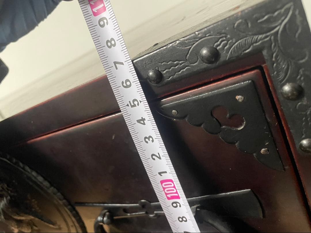 【高級/鍵付】民芸箪笥 仙台箪笥 大型 整理タンス 獅子ボタン