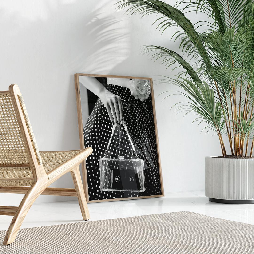 **専用** A2 インテリアポスター モノクロ ドット柄 黒フレーム