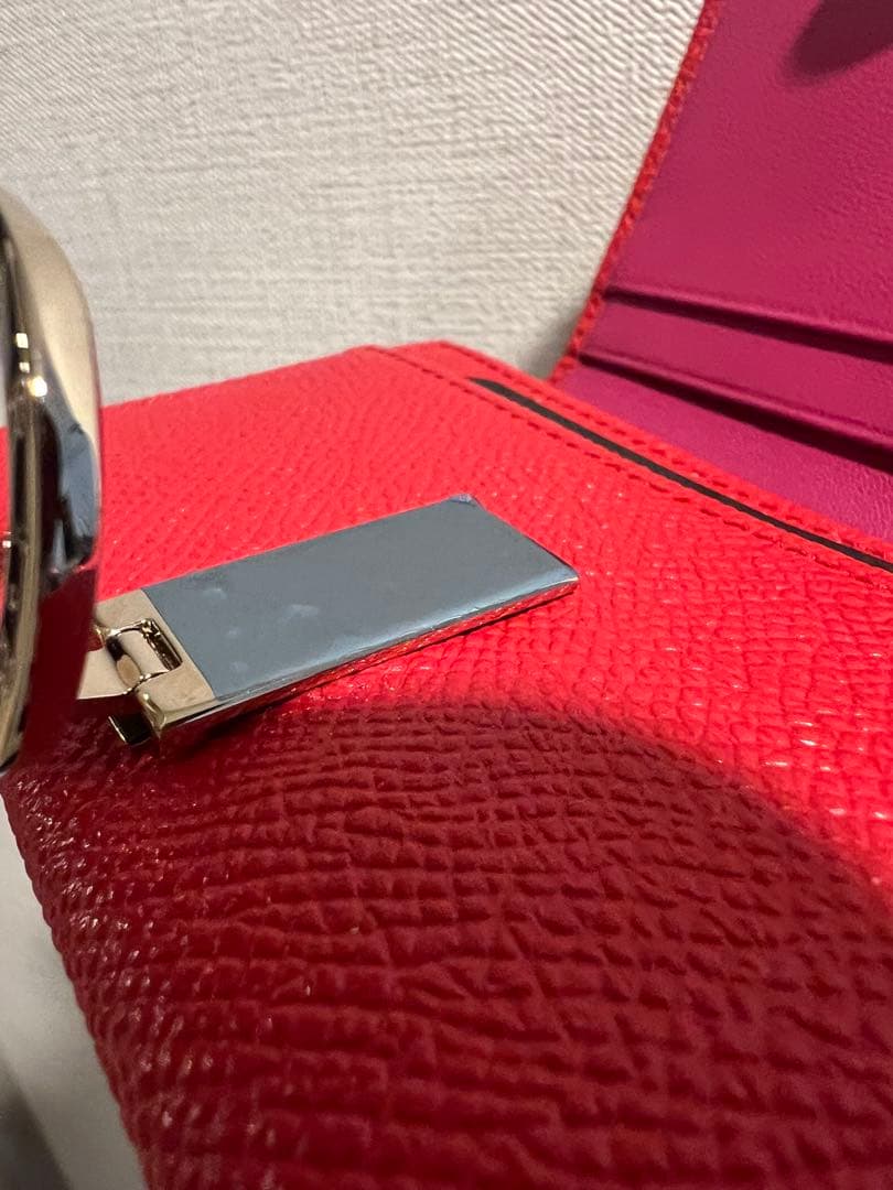 BVLGARI 赤 レザー 名刺入れ