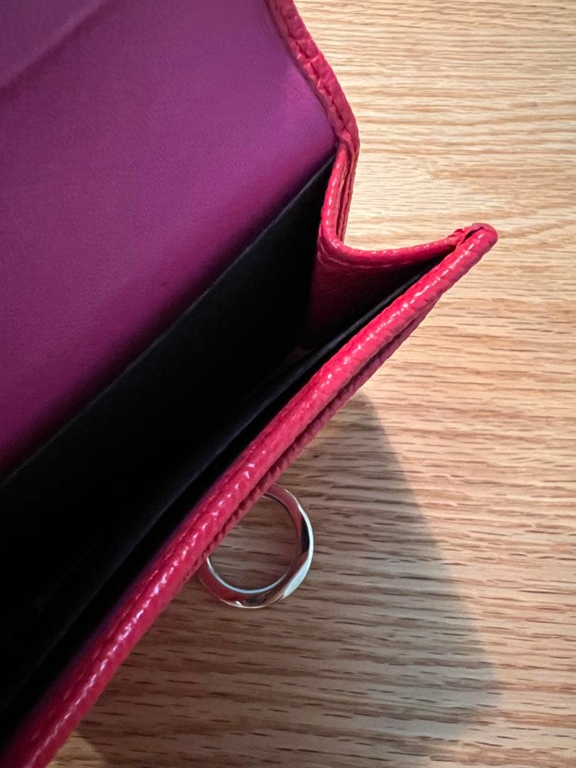 BVLGARI 赤 レザー 名刺入れ